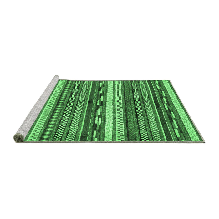 Sideview of Machine Washable Abstract Emerald Green Modern Area Rugs, wshabs2182emgrn