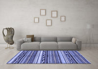 Machine Washable Abstract Blue Modern Rug, wshabs2182blu