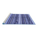 Sideview of Machine Washable Abstract Blue Modern Rug, wshabs2182blu