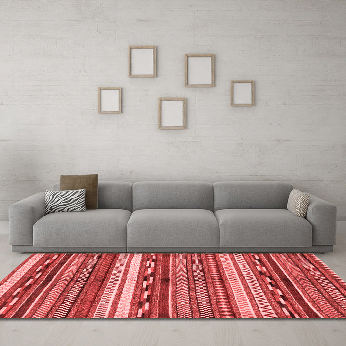 Modern Red Washable Rugs