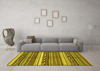 Machine Washable Abstract Yellow Modern Rug, wshabs2182yw