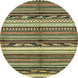 Round Abstract Avocado Green Modern Rug, abs2182