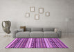 Machine Washable Abstract Purple Modern Area Rugs in a Living Room, wshabs2182pur