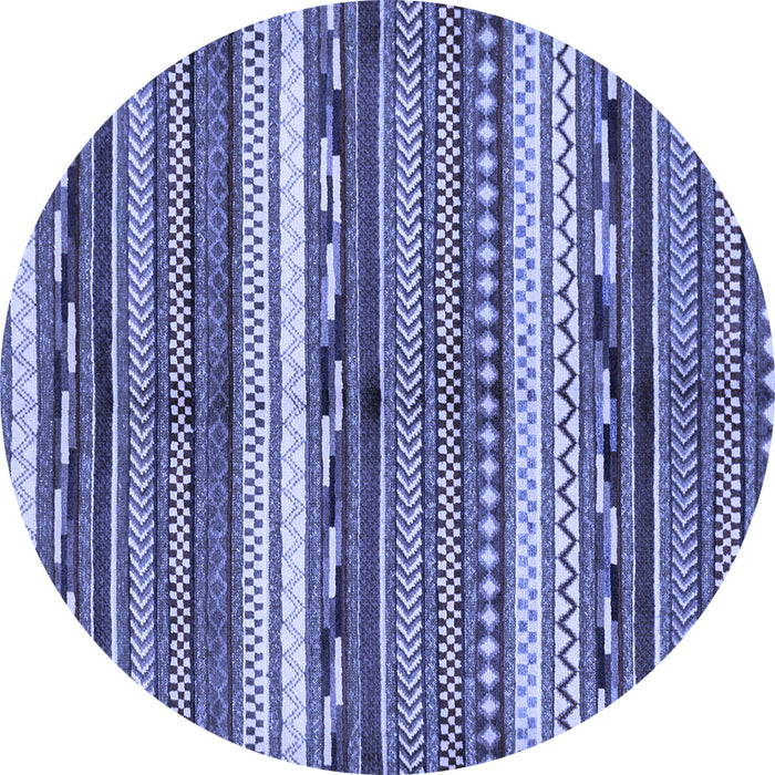 Round Machine Washable Abstract Blue Modern Rug, wshabs2182blu