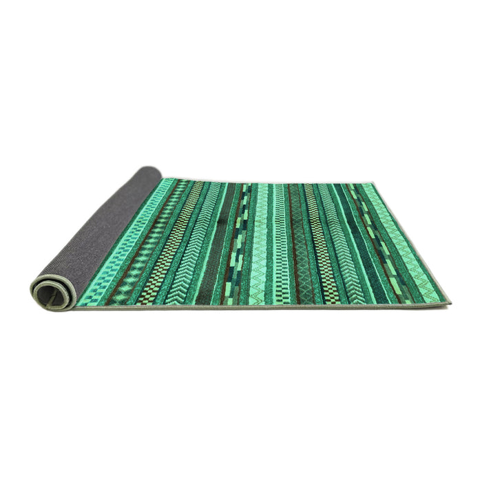 Sideview of Abstract Turquoise Modern Rug, abs2182turq
