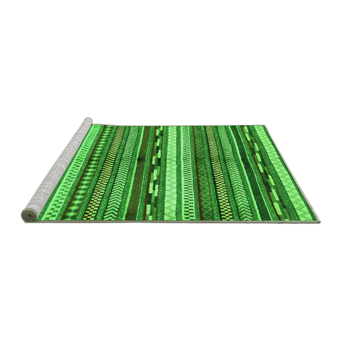 Sideview of Machine Washable Abstract Green Modern Area Rugs, wshabs2182grn