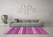 Machine Washable Abstract Pink Modern Rug in a Living Room, wshabs2182pnk