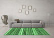 Machine Washable Abstract Emerald Green Modern Area Rugs in a Living Room,, wshabs2182emgrn