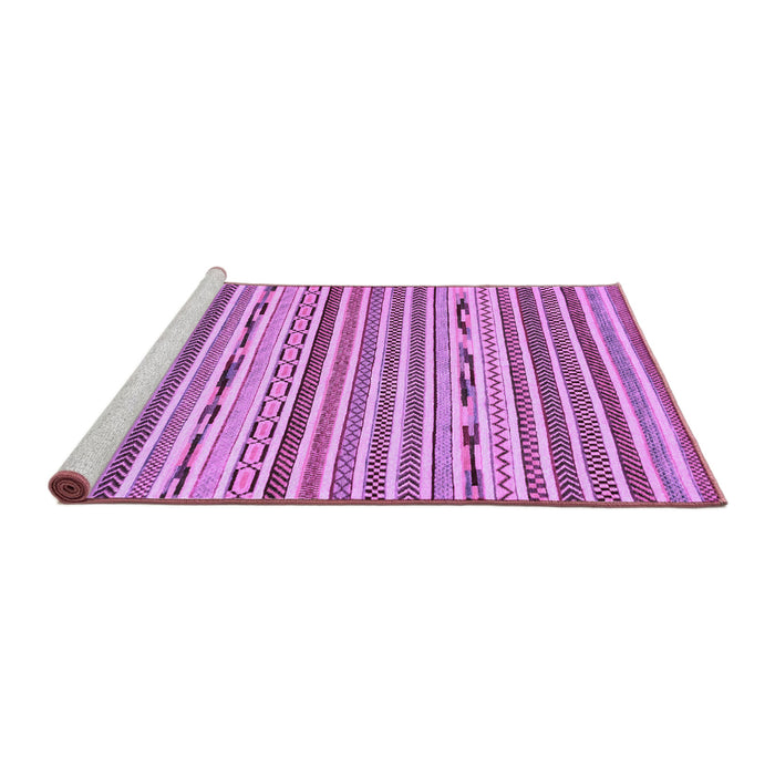 Sideview of Machine Washable Abstract Purple Modern Area Rugs, wshabs2183pur