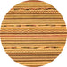 Round Abstract Orange Modern Rug, abs2183org