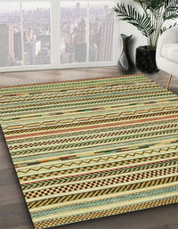 Abstract Oak Brown Modern Rug, abs2183