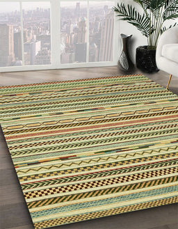 Abstract Oak Brown Modern Rug in Family Room, abs2183