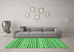 Machine Washable Abstract Emerald Green Modern Area Rugs in a Living Room,, wshabs2183emgrn