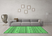 Machine Washable Abstract Emerald Green Modern Rug, wshabs2183emgrn