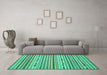 Machine Washable Abstract Turquoise Modern Area Rugs in a Living Room,, wshabs2183turq