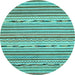 Round Machine Washable Abstract Light Blue Modern Rug, wshabs2183lblu