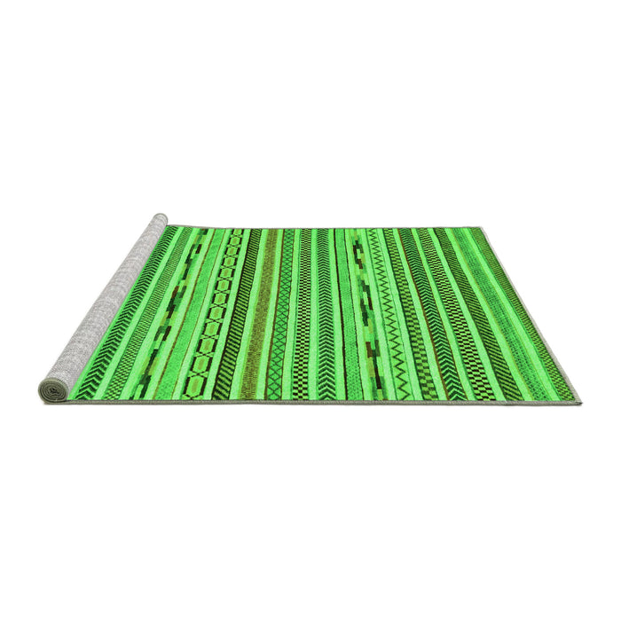 Sideview of Machine Washable Abstract Green Modern Area Rugs, wshabs2183grn