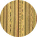 Round Abstract Brown Modern Rug, abs2183brn