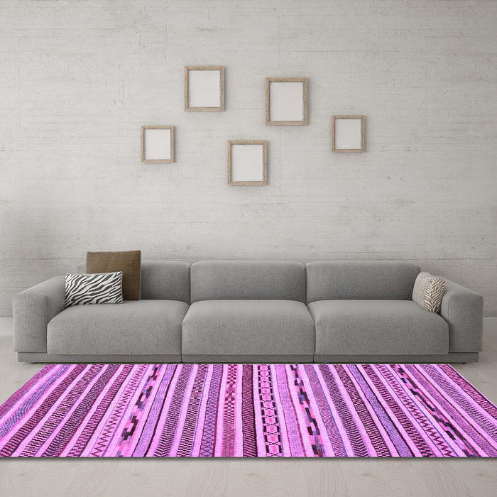 Machine Washable Abstract Purple Modern Area Rugs in a Living Room, wshabs2183pur