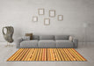 Machine Washable Abstract Orange Modern Area Rugs in a Living Room, wshabs2183org