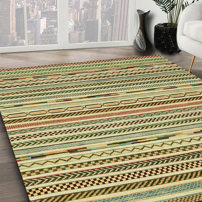 Abstract Oak Brown Modern Rug in Family Room, abs2183