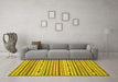 Machine Washable Abstract Yellow Modern Rug in a Living Room, wshabs2183yw