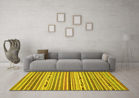 Machine Washable Abstract Yellow Modern Rug, wshabs2183yw