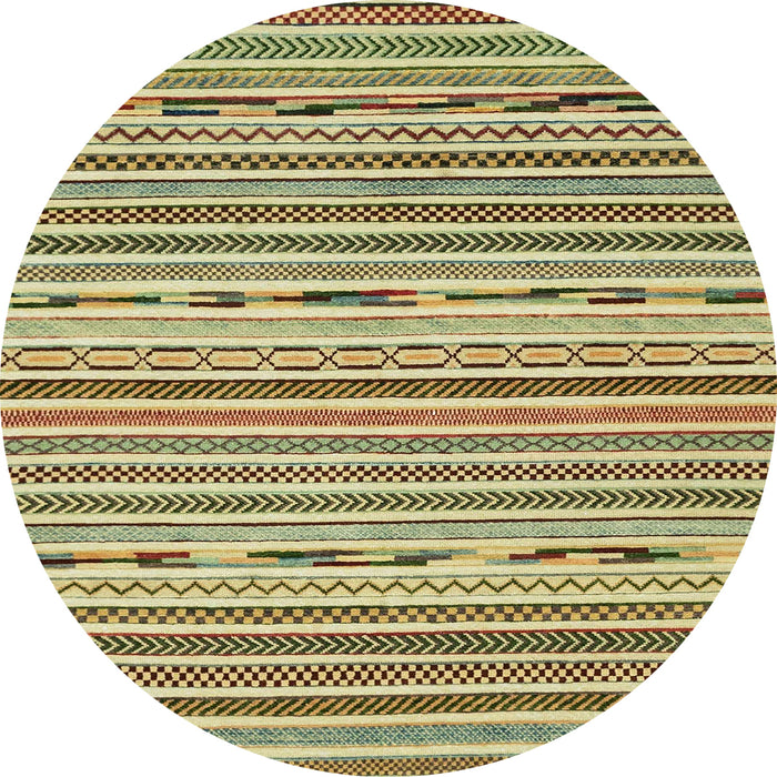 Round Abstract Oak Brown Modern Rug, abs2183