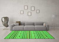 Machine Washable Abstract Green Modern Rug, wshabs2183grn