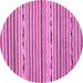 Round Machine Washable Abstract Pink Modern Rug, wshabs2183pnk