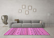 Machine Washable Abstract Pink Modern Rug in a Living Room, wshabs2183pnk