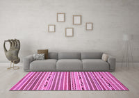 Machine Washable Abstract Pink Modern Rug, wshabs2183pnk