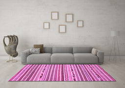 Machine Washable Abstract Pink Modern Rug in a Living Room, wshabs2183pnk