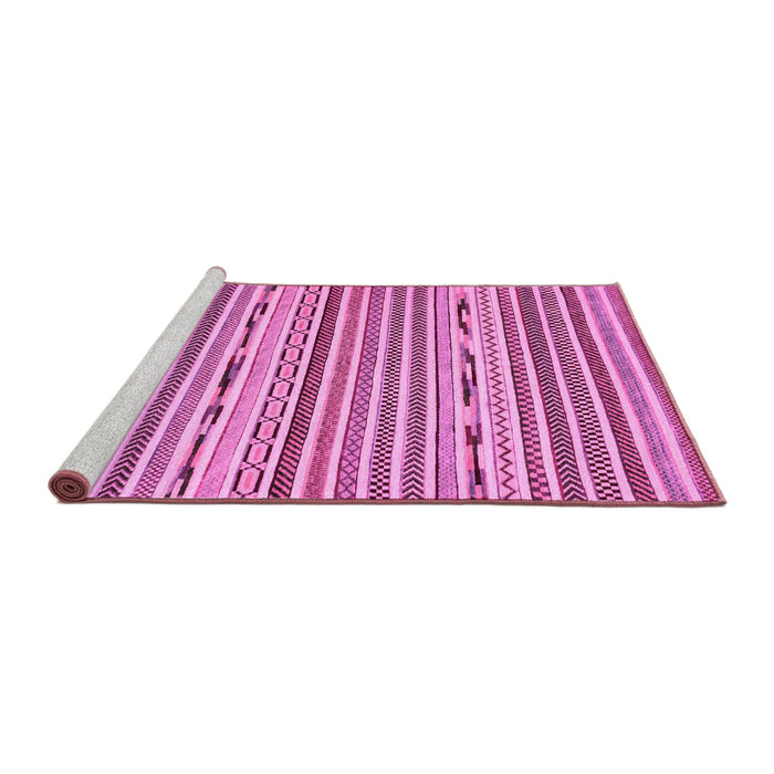 Sideview of Machine Washable Abstract Pink Modern Rug, wshabs2183pnk