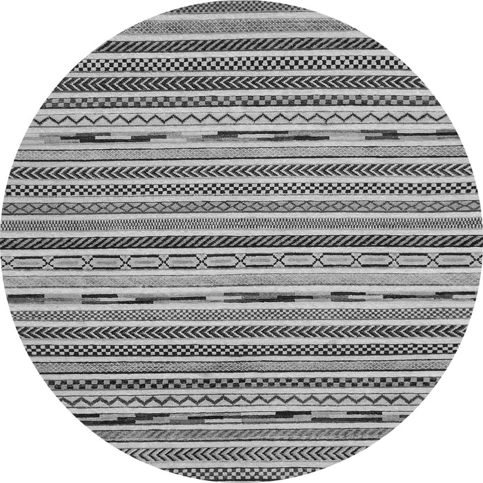 Round Abstract Gray Modern Rug, abs2183gry