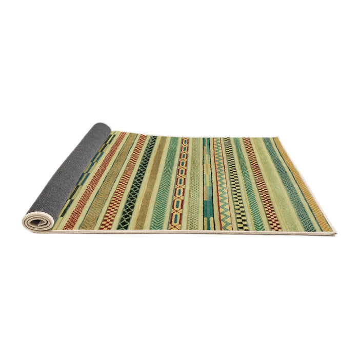 Sideview of Abstract Metallic Gold Modern Rug, abs2184
