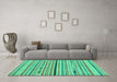 Machine Washable Abstract Turquoise Modern Area Rugs in a Living Room,, wshabs2184turq