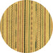 Round Abstract Brown Modern Rug, abs2184brn