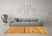 Machine Washable Abstract Orange Modern Area Rugs in a Living Room, wshabs2184org