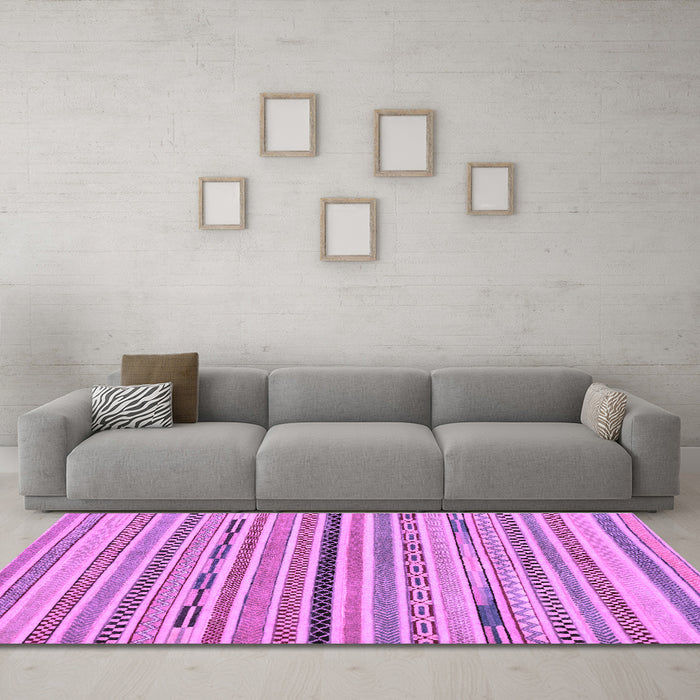 Machine Washable Abstract Purple Modern Area Rugs in a Living Room, wshabs2184pur