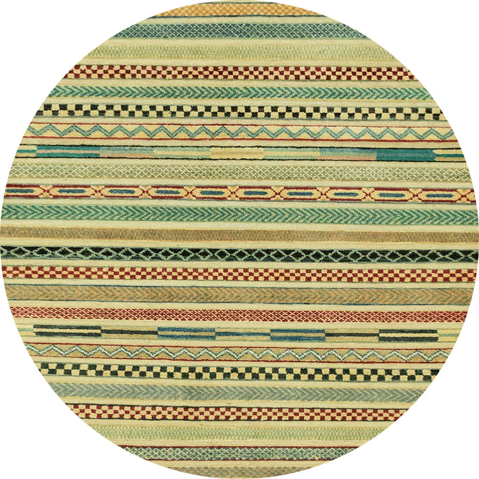 Round Abstract Metallic Gold Modern Rug, abs2184
