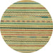 Round Abstract Metallic Gold Modern Rug, abs2184