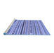 Sideview of Machine Washable Abstract Blue Modern Rug, wshabs2184blu