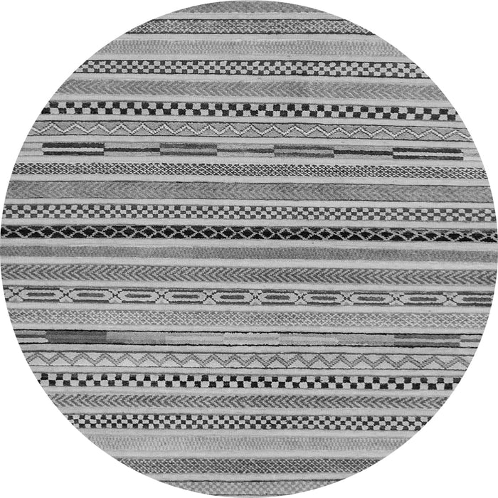 Round Abstract Gray Modern Rug, abs2184gry