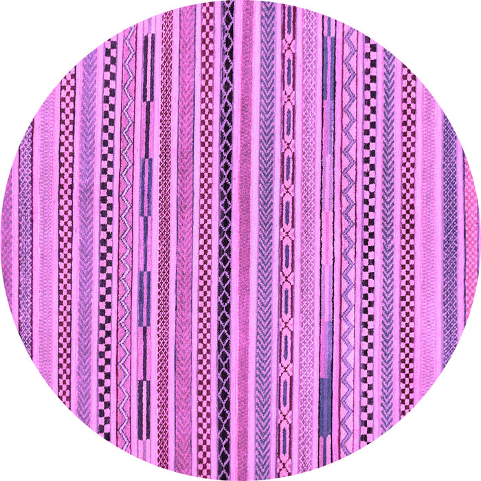 Round Machine Washable Abstract Purple Modern Area Rugs, wshabs2184pur