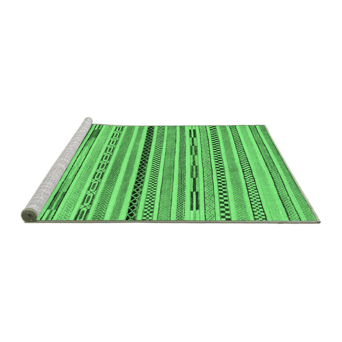 Sideview of Machine Washable Abstract Emerald Green Modern Area Rugs, wshabs2184emgrn