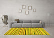 Machine Washable Abstract Yellow Modern Rug in a Living Room, wshabs2184yw