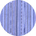 Round Abstract Blue Modern Rug, abs2184blu