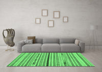 Machine Washable Abstract Emerald Green Modern Rug, wshabs2184emgrn