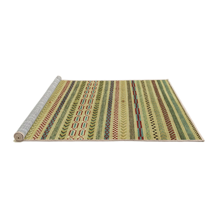 Sideview of Machine Washable Abstract Metallic Gold Rug, wshabs2185